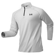 安德瑪（Under Armour）新款加絨運動(dòng)衛衣男秋冬休閑跑步健身長(cháng)袖半拉鏈針織衫 淺灰色 2XL 碼