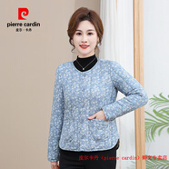 皮爾卡丹（pierre cardin）品牌高檔羽絨棉服棉衣外套女?huà)寢屗榛o(wú)領(lǐng)保暖中老年加絨內搭棉襖 藍色 內膽駝絨棉襖 3XL 建議120-135斤