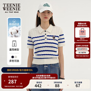 Teenie Weenie小熊女裝簡(jiǎn)約夏季短袖毛衣針織衫POLO領(lǐng)泡泡袖女裝 象牙白 S 160