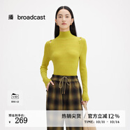 播高領(lǐng)羊毛針織衫女商場(chǎng)同款秋季新款內(nèi)搭緊身毛衣BDQ4SD1204 Q40青瓷色 M