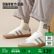 Semir男鞋復古德訓鞋男秋季新款簡(jiǎn)約休閑鞋板鞋男STH243039 白灰 40