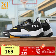 361°丁威迪籃球鞋DVD TEAM2秋季透氣運動鞋專業(yè)實戰(zhàn)后衛(wèi)籃球鞋 曜石黑/361度白 44