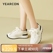 意爾康女鞋德訓(xùn)板鞋戶外運(yùn)動(dòng)跑步春款單鞋休閑鞋子 49882W 米/黑單 35