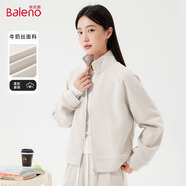 班尼路外套女開衫衛(wèi)衣女裝秋冬季新款潮流寬松上衣服休閑運動夾克2025年 淺卡其-純色 M