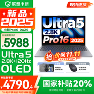 聯(lián)想小新Pro16/GT 2025補(bǔ)貼 AI元啟可選 輕薄筆記本電腦 高刷大屏辦公設(shè)計(jì)游戲本 人臉識別 旗艦標(biāo)壓 Ultra5 225H｜32G 1TB｜Pro版 16英寸 超高清120Hz