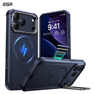 億色【360°全包】適用iPhone17promax手機殼蘋(píng)果17pro保護套magsafe磁吸充電相機按鍵全包超強防摔殼 海軍藍【支架款】7倍防摔丨360°全包 iPhone17