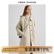 VEGA CHANG毛呢大衣女2025年冬新款大衣小個(gè)子高級感赫本風(fēng)外套 燕麥色 M