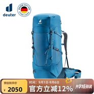 DEUTER征途Aircontactcore多日徒步露營登山重裝雙肩包礁石藍(lán)50+10男