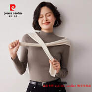 皮爾卡丹（pierre cardin）品牌高檔輕奢鄂爾多斯市純山羊絨衫女士秋冬半高領(lǐng)打底衫內搭修身 品牌高端新品-香港灰 【正品純羊絨】 S 建議80-95斤