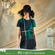 日著(zhù)（rizhuo）原創(chuàng  )設計女裝2024夏季新款別致印花上衣薄款寬松棉短袖t恤 青印 XL