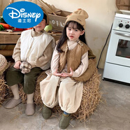 迪士尼兒童中小童羽絨馬甲面包服加厚秋冬韓版男女童寶寶坎肩馬夾烏龜殼 官方店品牌黑色 90 (80-90cm)