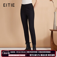 愛特愛（EITIE）彈力修身顯瘦小腳休閑褲百搭基礎(chǔ)款通勤夏季鉛筆褲C2205002 黑色20 S 155