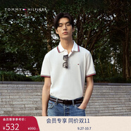 Tommy Hilfiger【輕柔感】夏季男裝透氣珠地網(wǎng)眼短袖T恤鑲邊翻領(lǐng)POLOJ9195