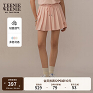 Teenie Weenie小熊女裝半身裙2025夏季新款俏皮少女MIU系百褶短裙 淺粉色 S