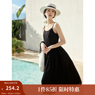 茵曼（INMAN）章若楠同款歐若風(fēng)天絲薄開(kāi)衫女裝襯衫2025夏季新品長(zhǎng)袖襯衣 吊帶裙黑色-18322336 L
