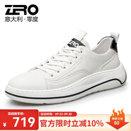 零度男鞋休閑皮鞋2025新款潮流男士休閑鞋品牌真牛皮小白鞋舒適運(yùn)動鞋 白色3635(歐碼) 39