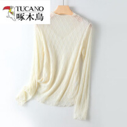 啄木鳥(niǎo)（TUCANO）蕾絲打底衫女春秋2025新款時(shí)尚洋氣外穿百搭長(zhǎng)袖內(nèi)搭網(wǎng)衫T恤上衣 杏色 L