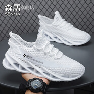 森馬男鞋2025夏季透氣網(wǎng)面薄款鏤空跑步運動(dòng)鞋男士防滑輕便休閑單網(wǎng)鞋 白 40