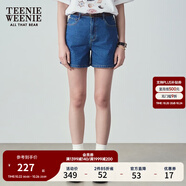 Teenie Weenie小熊女裝夏季簡(jiǎn)約時(shí)尚牛仔短褲時(shí)尚高腰褲子女韓版 深藍(lán)色 L (170)