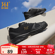 361°運動鞋男鞋秋季透氣網(wǎng)面跑鞋黑色通勤輕質戶外慢跑步鞋 曜石黑/皇冠金【透氣網(wǎng)布】 42