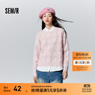 森馬毛衣女冬寬松時(shí)尚氣質(zhì)圓領(lǐng)針織衫優(yōu)雅千鳥格套頭衫女裝內(nèi)搭 紅色調(diào)00366 L