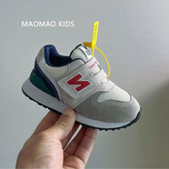 新百倫NB996真皮運動(dòng)鞋兒童2025新款秋冬加絨老爹鞋男童鞋子字鞋女童鞋 6803米色加絨棉鞋 32 碼20.5