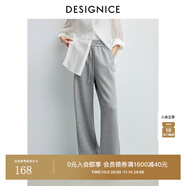 迪賽尼斯（DESIGNICE）2024年春季新款通勤風(fēng)簡(jiǎn)約寬松高腰衛褲百搭黑色休閑褲女 灰色 L