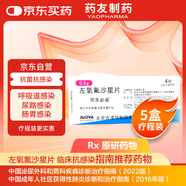 【原研藥】可樂(lè )必妥 左氧氟沙星片 0.5g*4片/盒 5盒裝 細菌呼吸道感染尿路胃腸炎泌尿前列腺炎急性腎盂腎炎
