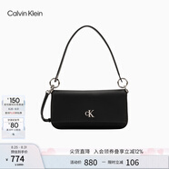 Calvin Klein【七夕禮物】通勤單肩包可卸肩帶包包翻蓋CK女包腋下包4K3000G UB1-太空黑 OS