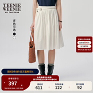 Teenie Weenie小熊女裝2025夏季新款大擺半身裙度假風(fēng)法式蓬蓬短裙 白色 L