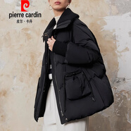 皮爾卡丹（pierre cardin）針織領(lǐng)棉服女2025新款A(yù)字版氣質(zhì)時尚寬松顯瘦加厚保暖冬季外套針 黑色 L 【建議90-110斤 高品質(zhì)】