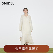 SNIDEL2025秋冬新品甜美鏤空鉤花蝴蝶結(jié)系帶針織連衣裙SWNO254312 象牙白 均碼 (F)