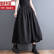 維多利亞的格調(diào)大碼胖mm半身裙女士秋冬200斤遮肚顯瘦2025春秋新款黑色蓬蓬裙300 季蓬蓬裙 XL