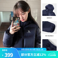 駱駝（CAMEL）抱抱戶外羽絨服鴨絨加厚面包服秋冬拒水保暖時尚潮流防風運動外套 A1W2PN121J，深藍，男款女穿 M
