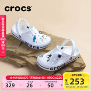 卡駱馳（CROCS）洞洞鞋貝雅卡駱班輕便耐磨一腳蹬休閑鞋|205089 白/深藍(lán)-126 36 /37(220mm)