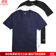 Polo Ralph LaurenT恤男裝男士春夏季棉短袖奢侈品精梳棉3件套裝上衣半截袖名牌禮物 黑/白/藍-大牌服飾男裝 XL 美碼偏大（胸圍117-122）