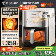 蘇泊爾（SUPOR）空氣炸鍋不用翻面 家用全自動 多功能 遠紅外加熱 可視 6L大容量 炸烤箱一體空炸國家補貼KD60Y893