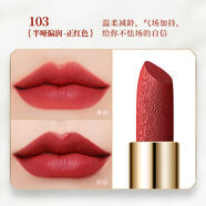 黛港顏（DAIGANGYAN）雕花口紅女霧面啞光唇膏中國風(fēng)爛番茄微雕絲 103#正紅色 3.8g