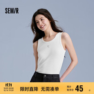 森馬（Semir）背心女短款蝴蝶結溫柔夏季2025時(shí)尚緊身繡花圓領(lǐng)上衣109325102001