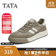 他她（TATA）男士阿甘男鞋復(fù)古德訓(xùn)鞋男運(yùn)動(dòng)休閑鞋厚底板鞋小白鞋PCB01AM5 QDR01AM4灰綠/白 39