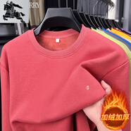 BURB巴寶莉2025年新款秋冬季男士衛(wèi)衣圓領(lǐng)純棉長袖T恤上衣 N2549磚紅【加絨】 加厚 L 170碼 建議85-110斤左右