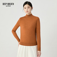 深呼吸DEEP BREATH女裝可機(jī)洗純羊毛打底針織衫女A300962 南瓜橙 L (4)