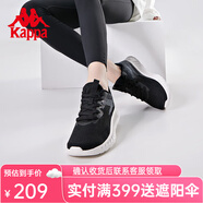 卡帕（Kappa）跑步鞋新款情侶男女運動鞋輕質(zhì)跑鞋飛織休閑旅游鞋 黑色/霧藍灰-990 44