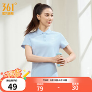 361°運動翻領(lǐng)t恤2025年春夏季新款休閑透氣短袖情侶POLO衫開學(xué)季 【女款】凝霧藍(lán) L