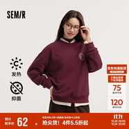 森馬（Semir）[商場(chǎng)同款]女oversize發(fā)熱抗菌2024冬季繡花抓絨上衣101724116004