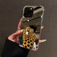 藍彩和暴富豹子手機殼適用華為P70P50鏡子Mate60pro榮耀300鉆石戒指豹OPPOReno14鏡面VIVOS20小米14蘋(píng)果1 鏡面鉆豹 一加其他型號