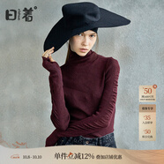日著(zhù)酷酷風(fēng)格女裝秋季新款 打底顯瘦高領(lǐng)長(cháng)袖針織衫套頭毛衣女 露莓紅 XL