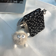 梵膜倫黑色雪豹印花側扣珍珠蓬適用于小米Mixflip手機套華為翻蓋口袋褲s2P50小折疊屏對手3N2三星Zflip65 黑色雪豹紋側扣+小黑扣白帽 小米MIXFlip