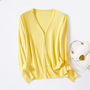 金菊2025秋季新款開(kāi)衫經(jīng)典純色羊毛混紡基礎空調衫女式針織衫上衣外套