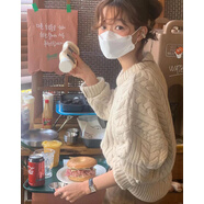 無標優(yōu)品麻花毛衣覆古套頭粗棒針麻花針織毛衣女秋冬加厚韓版小個 米白色 S 80-105斤